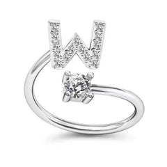 Stylish adjustable alphabet ring with initials