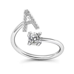 Beautiful alphabet ring in zirconia