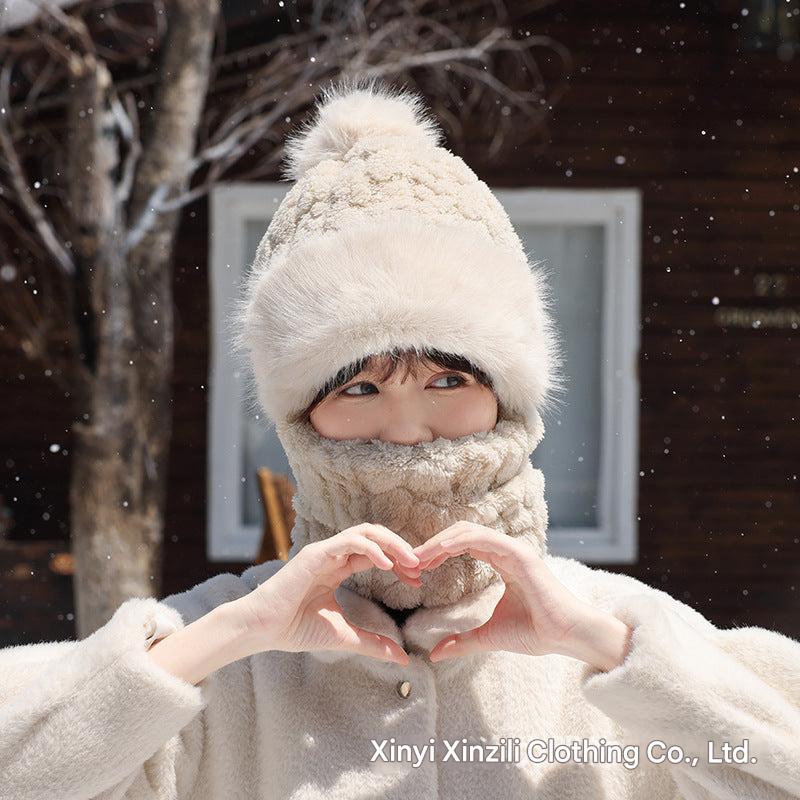 Fashionable neck warmer and hat in winter