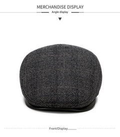 Men's winter beret hat in brown