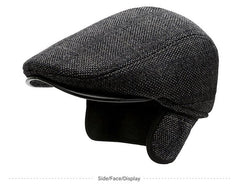 Men's winter beret hat top view