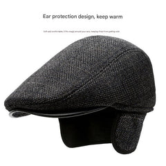 Men's winter beret hat in black