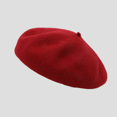 Adjustable drawstring feature on wool beret
