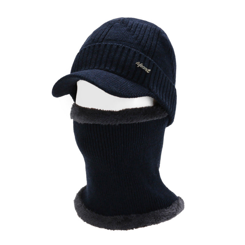 Close-up of fleece lined winter hat and scarf set