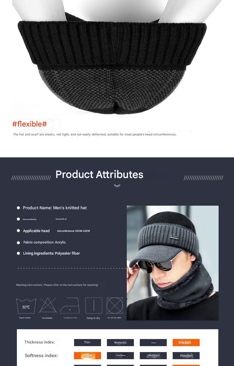Different angles of warm winter accessories set