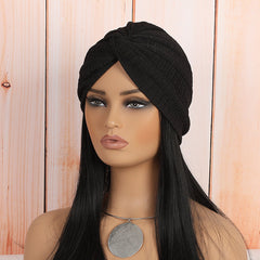 silver grey headwrap beanie in trendy display setting