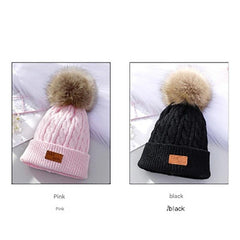 stylish black knitted beanie for kids