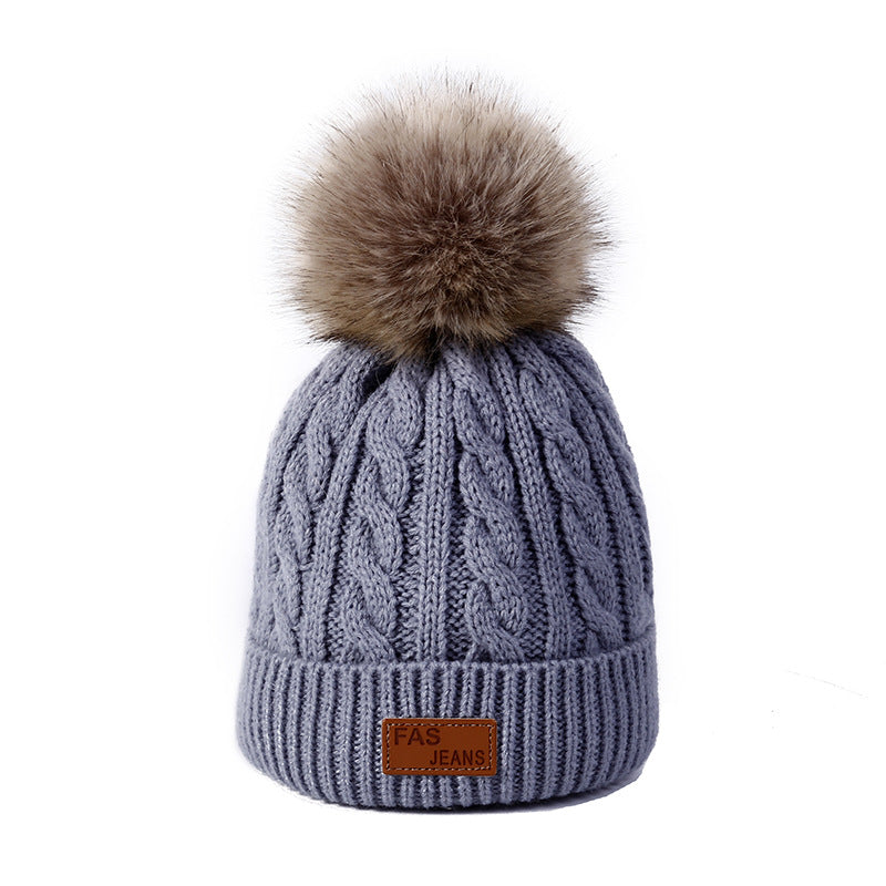 outdoor play with warm beanie hat on child