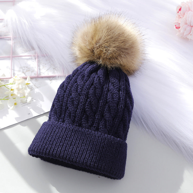 stylish black knitted beanie for kids