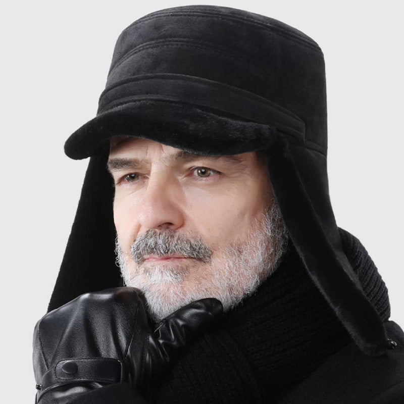 Winter hat on mannequin showcasing ear protection