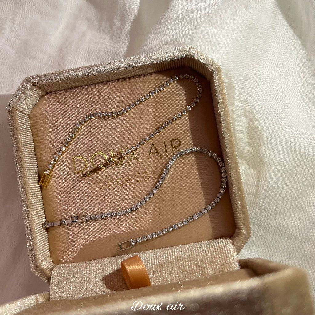 Elegant bracelet displayed on fabric