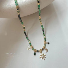 Adjustable vintage necklace with floral accents
