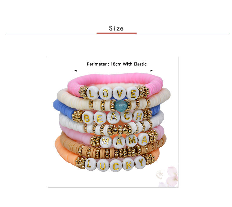 Handcrafted soft polymer clay bracelet for women