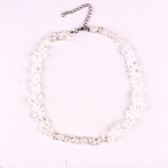 Stylish natural stone necklace worn by model