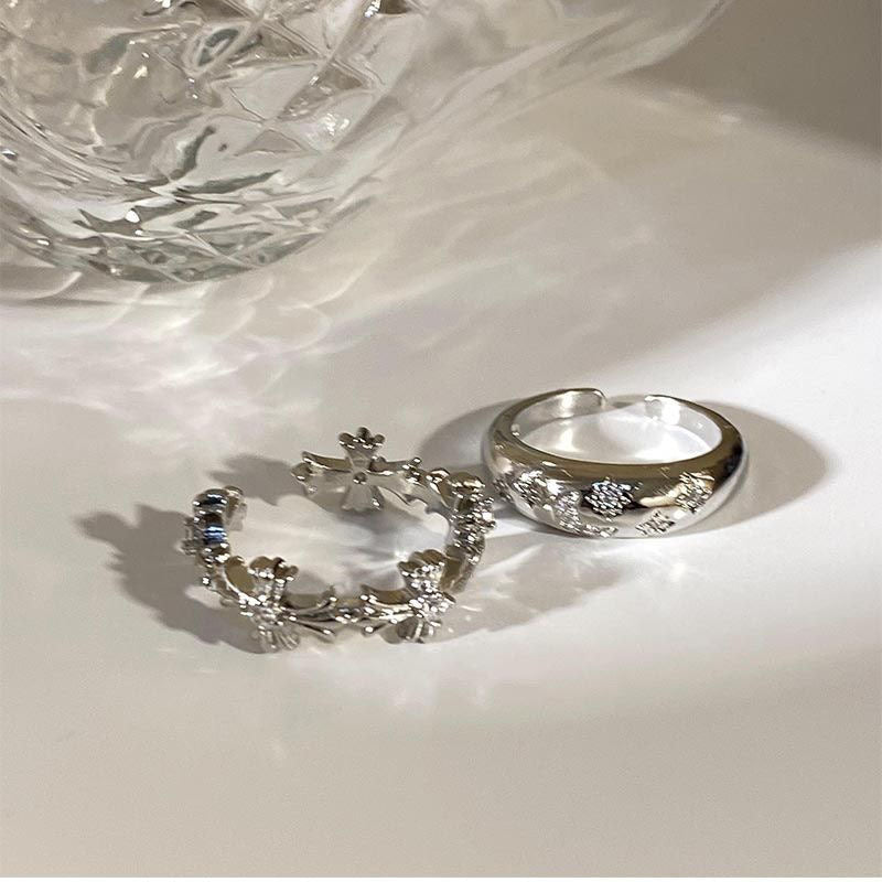 gothic style display of silver ring
