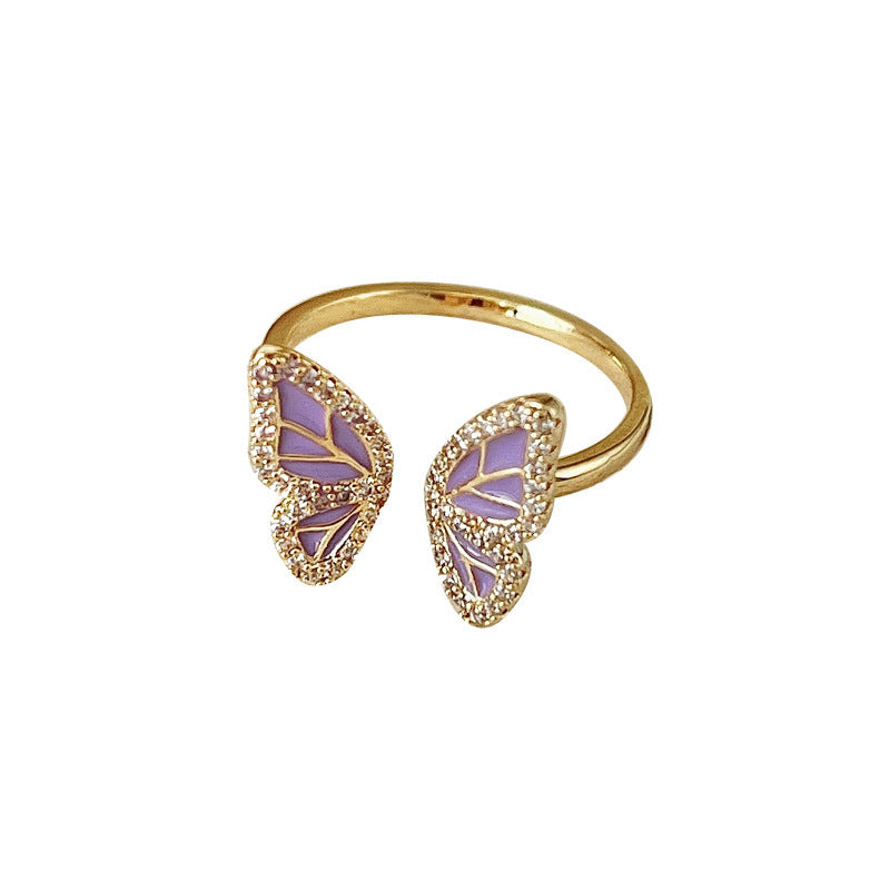Various colour options of butterfly rings