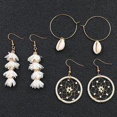 Close-up of flower design earrings