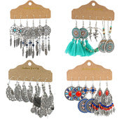 Close-up of waterdrop earrings in vibrant colours image 2