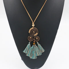 layered look with long necklace
