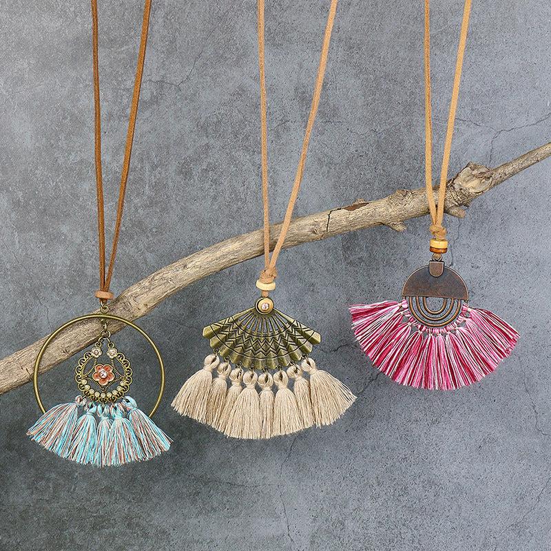 elegant necklace shown on model