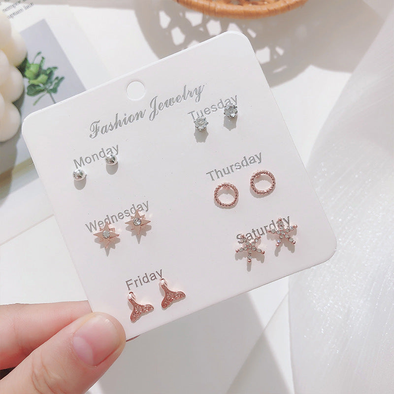 Stylish Korean Autumn Winter Pearl Bow Earrings Set - Image 9
