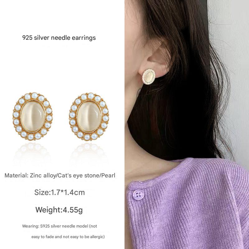 Elegantly displayed pearl earrings detail 2