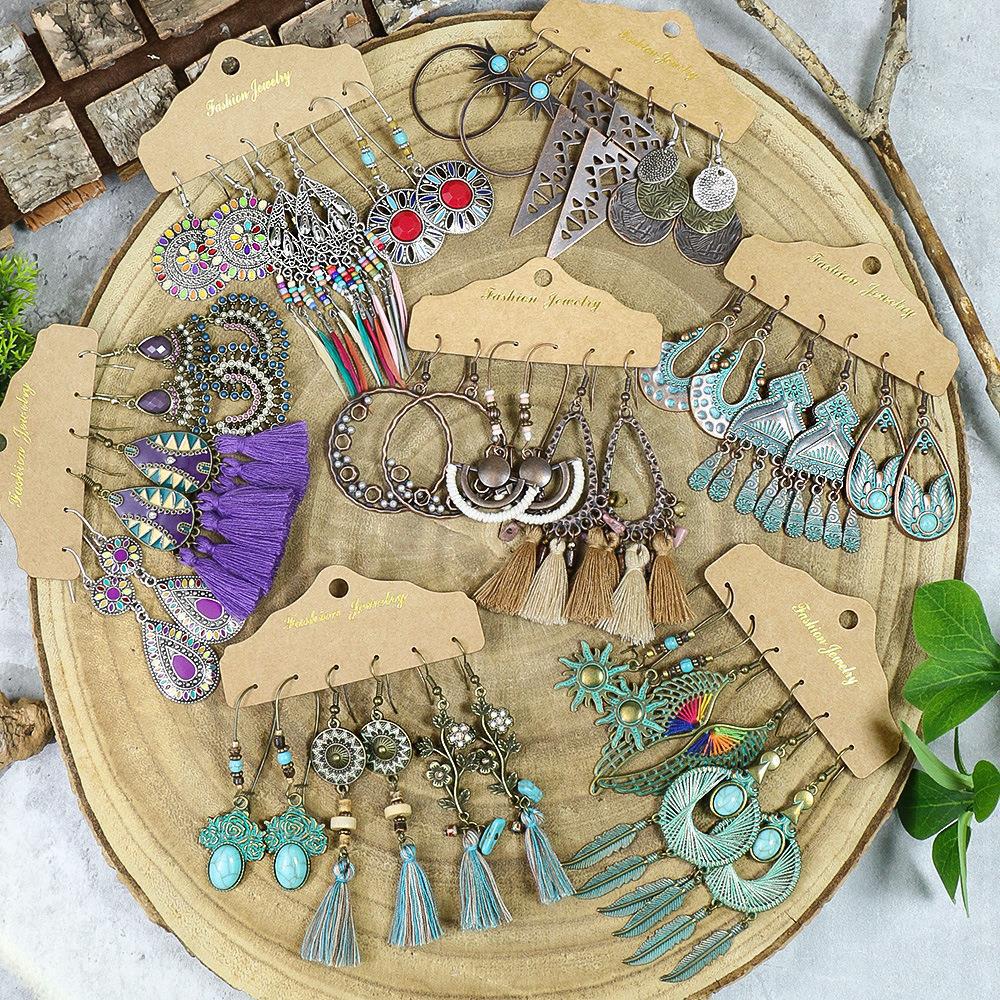 lightweight earrings shown on a model