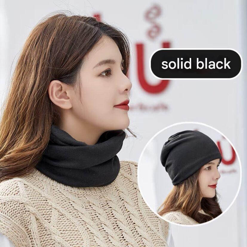Scarf worn by a model outdoors
