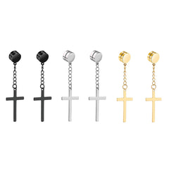 Close-up of titanium magnetic earrings