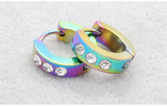 Fashionable hoop earrings in various colours