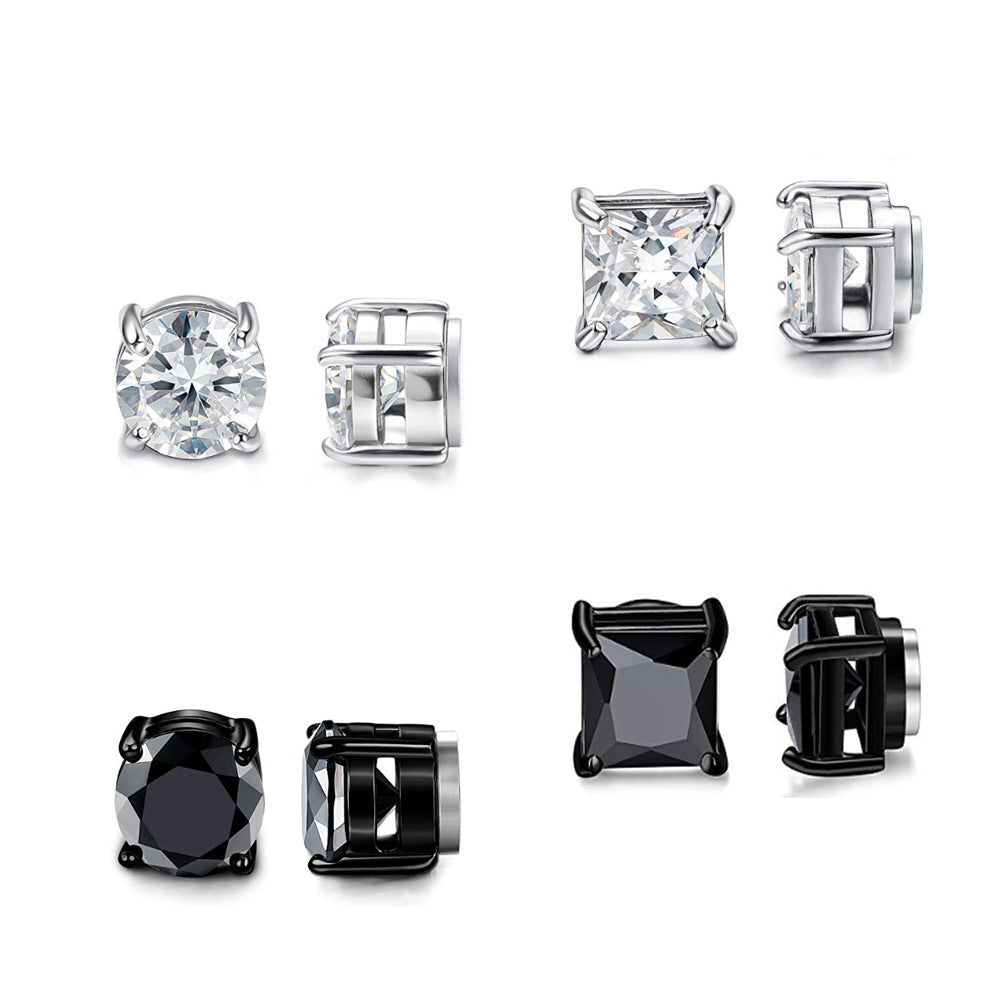 Luxury zirconia inlay earrings on model