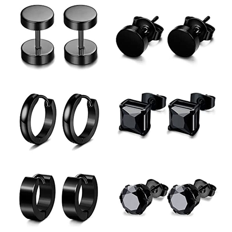 Unique cross and dumbbell design earrings