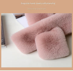 various colours of plush winter scarf