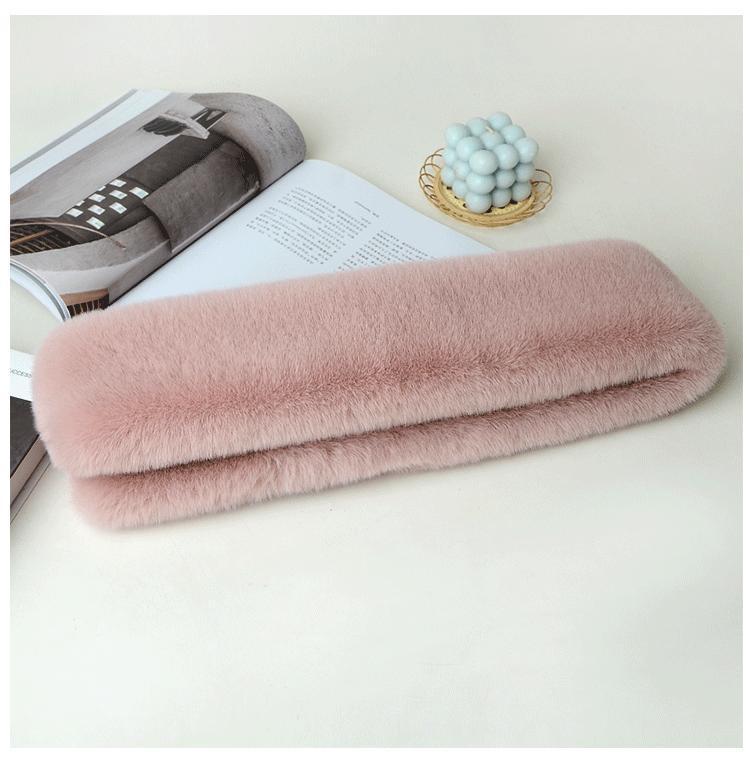 double-sided scarf on a snowy background