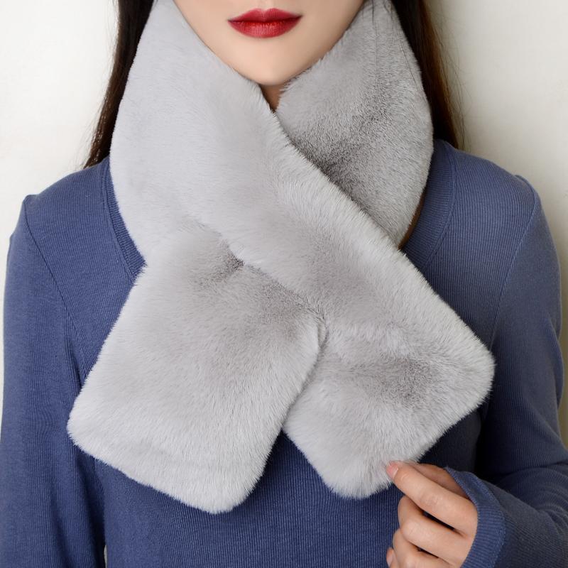 various colours of plush winter scarf