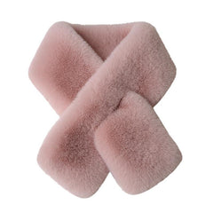 double-sided scarf on a snowy background