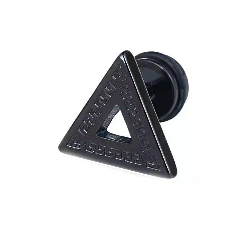 Titanium Steel Pyramid Earrings Image 1