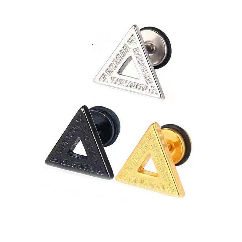 Titanium Steel Pyramid Earrings Image 8
