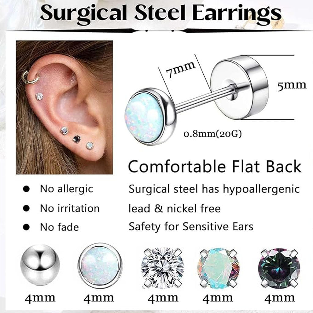Stylish Stainless Steel Geometric Earrings Set Image 10