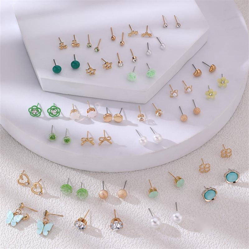 Geometric stud earrings in stylish settings