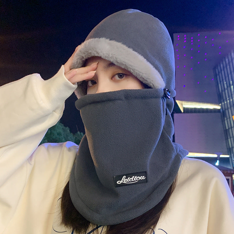Black windproof winter mask shown outdoors