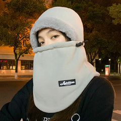 Biege fleece beanie suitable for styling