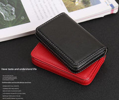 Magnetic closure feature of the business card holder