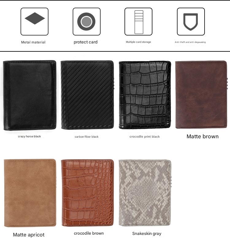 RFID wallet with cards ejected automatically