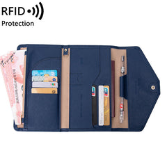 Dark green RFID passport holder for travel