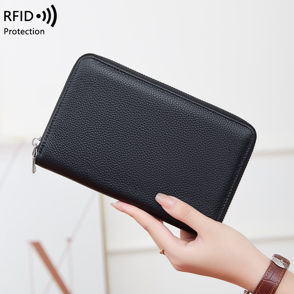 Premium RFID Leather Passport Holder Image 2