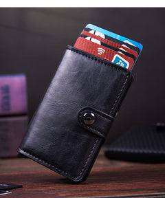PU card holder in blue colour with cards