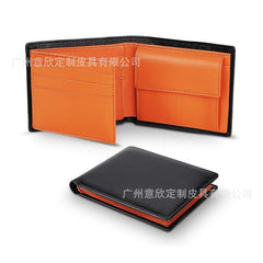 Genuine Cowhide Leather Slim Wallet - Front view