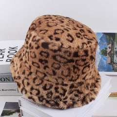 side view of leopard print fisherman hat