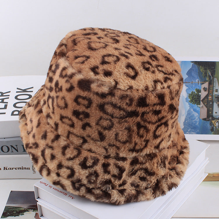 side view of leopard print fisherman hat